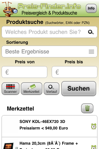 Screenshot Preis-Finder.info iPhone App 3